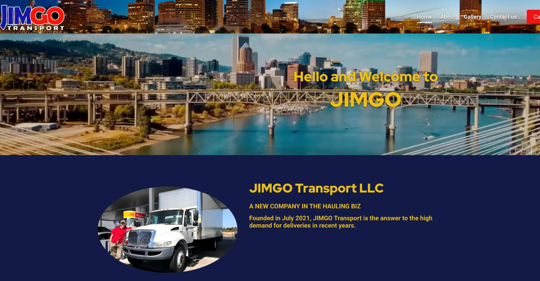 JIMGO Transport Portland bridge website view