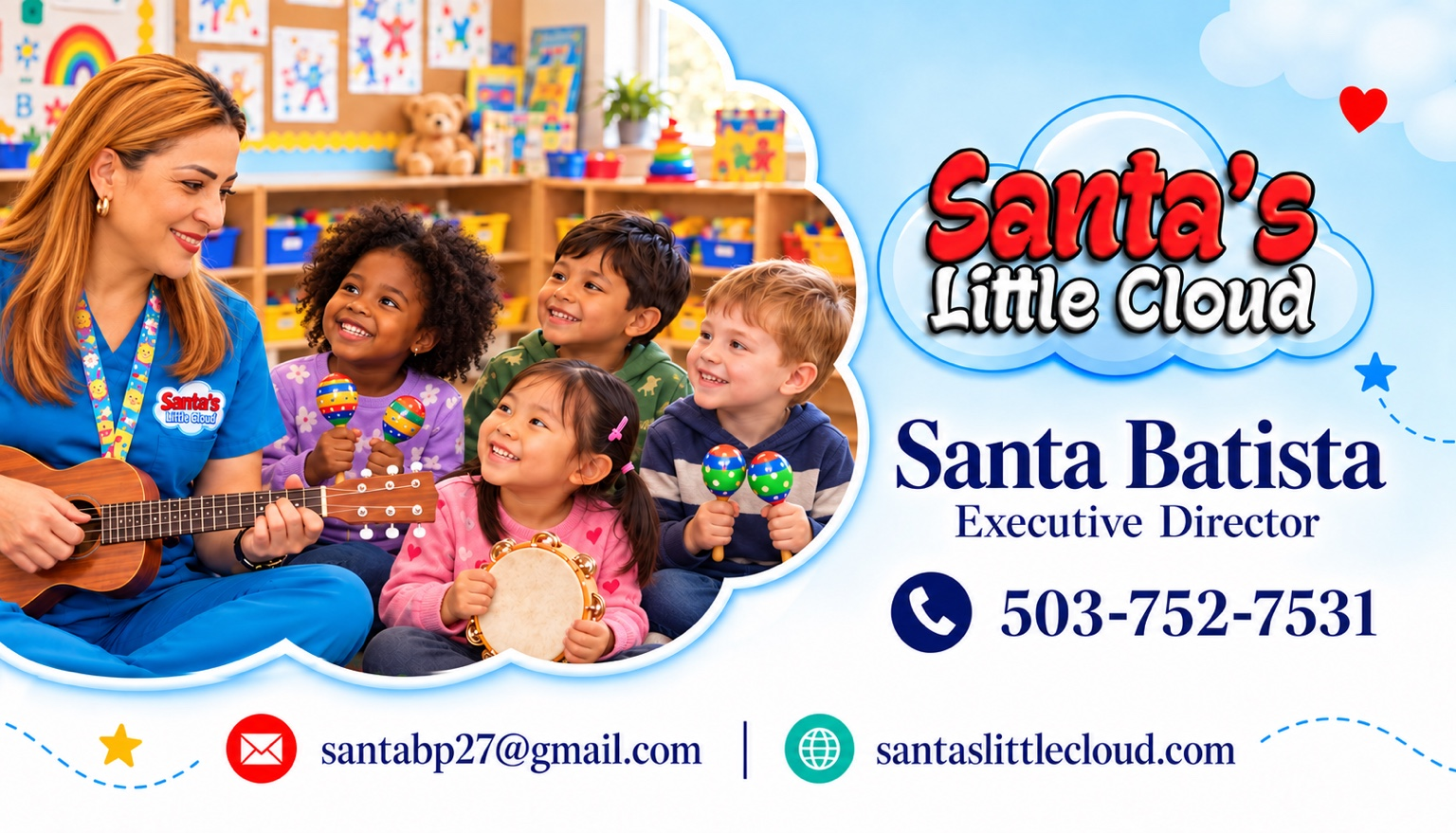 Santa’s Little Cloud business card, front