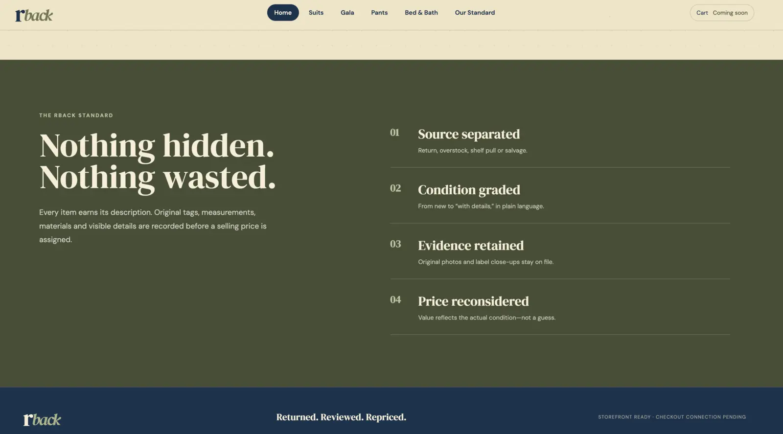 RBACK circular fashion and sustainability page