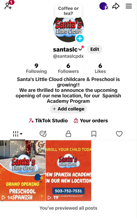 santaslc TikTok profile presentation