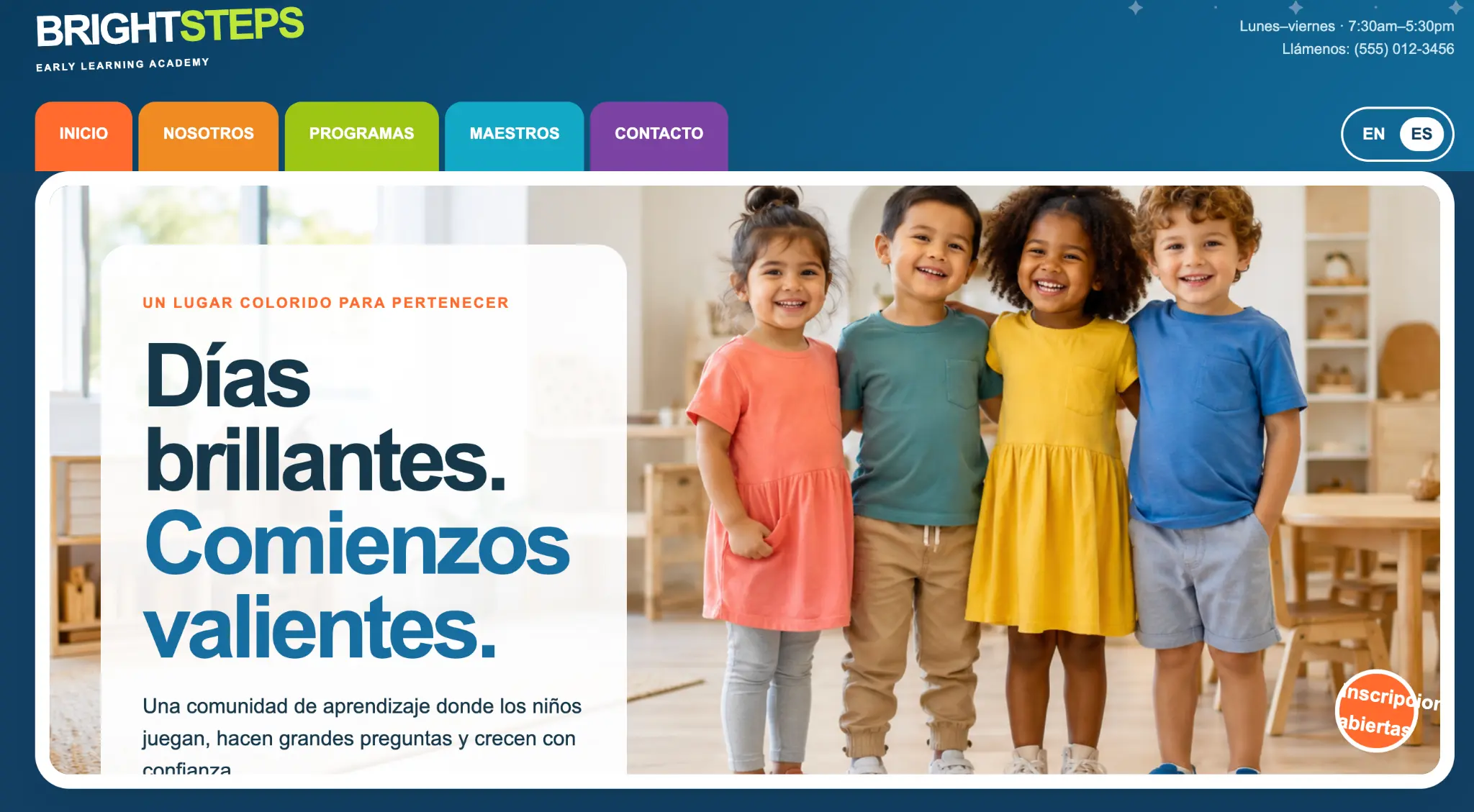 Bright Step website main view