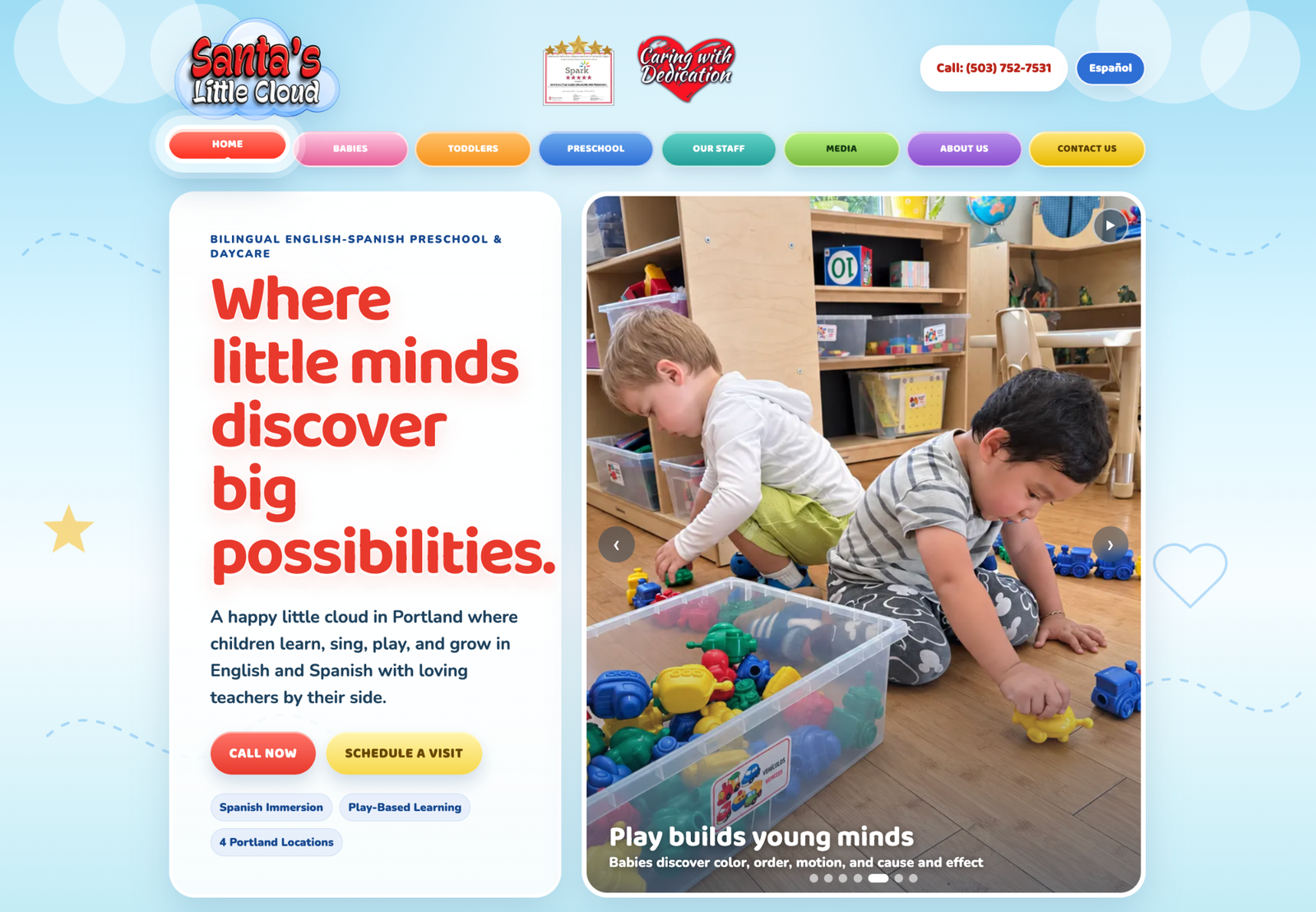 Santa's Little Cloud website main view